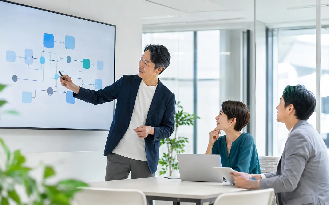 チームでAI業務改善を設計するイメージ